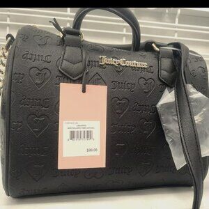 JUICY COUTURE Bag Bestsellers Fame Satchel w/ Crossbody Strap, Black Quilted NWT